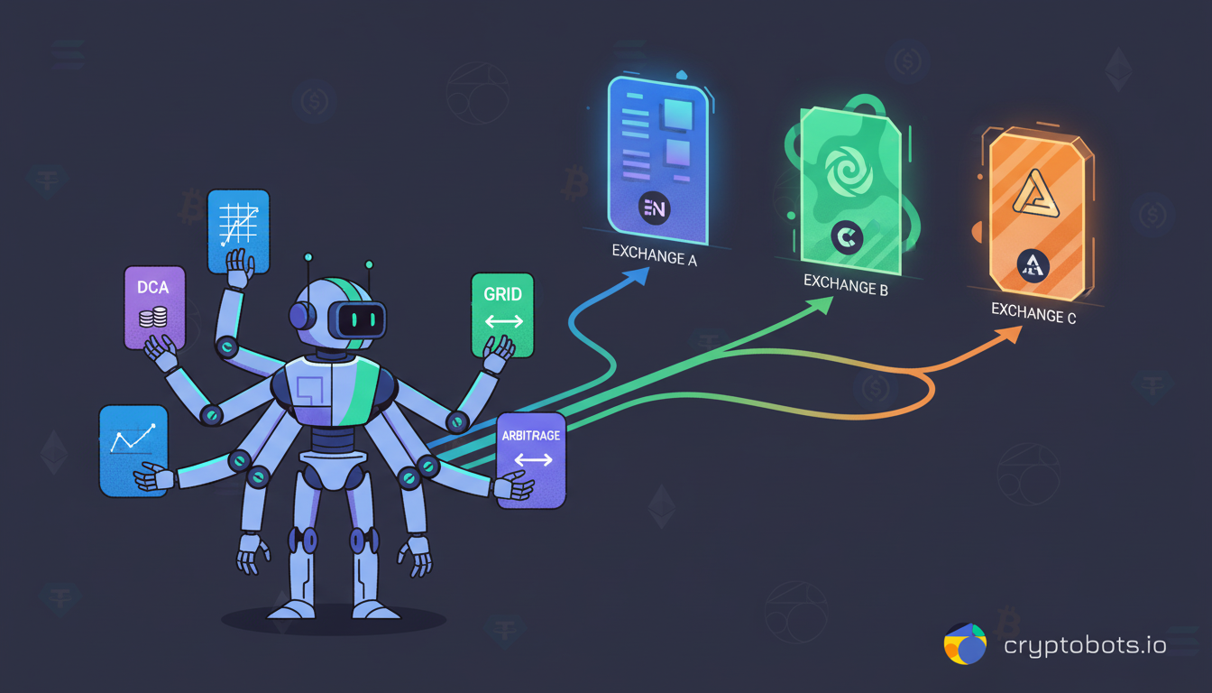 Which trading strategies are supported on different exchanges?