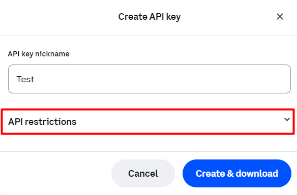 Coinbase Advanced API permissions page with various permission options